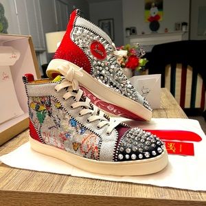 Christian Louboutin F18 No Limit Spiked Hi Top Sneakers